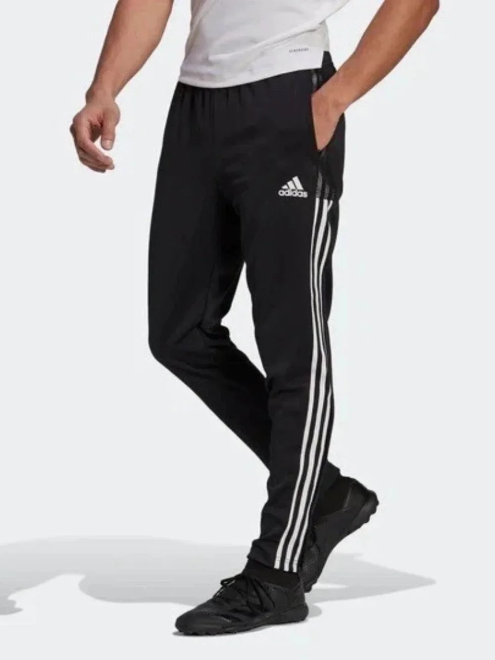 Adidas Men's Tiro Asymmetrical Tape Pants Black/White Size 2XL